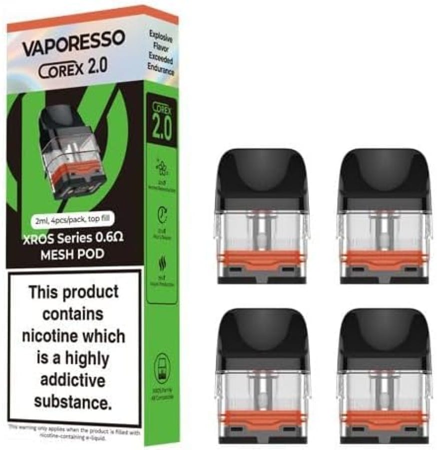 vaporesso xros pods 3ml Vaporesso XROS Pods 0.6-ohm Mesh (Top Fill)